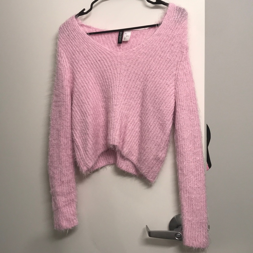 Pink fuzzy sweater